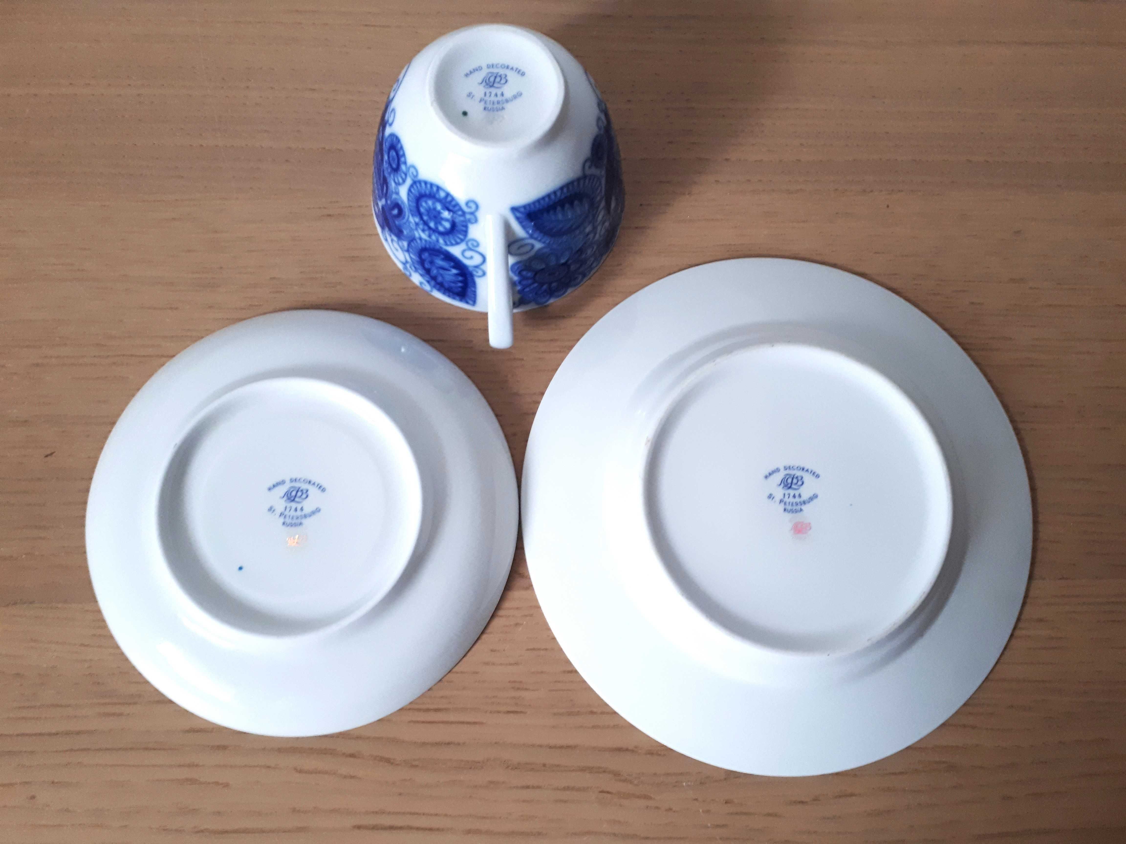 porcelana Łomonosow Rosja ręcznie malowana zestaw vintage