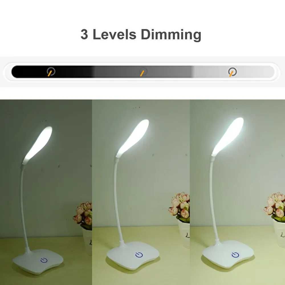 Lampka biurkowa LED, dotykowa regulacja. 3 poziomy jasności.