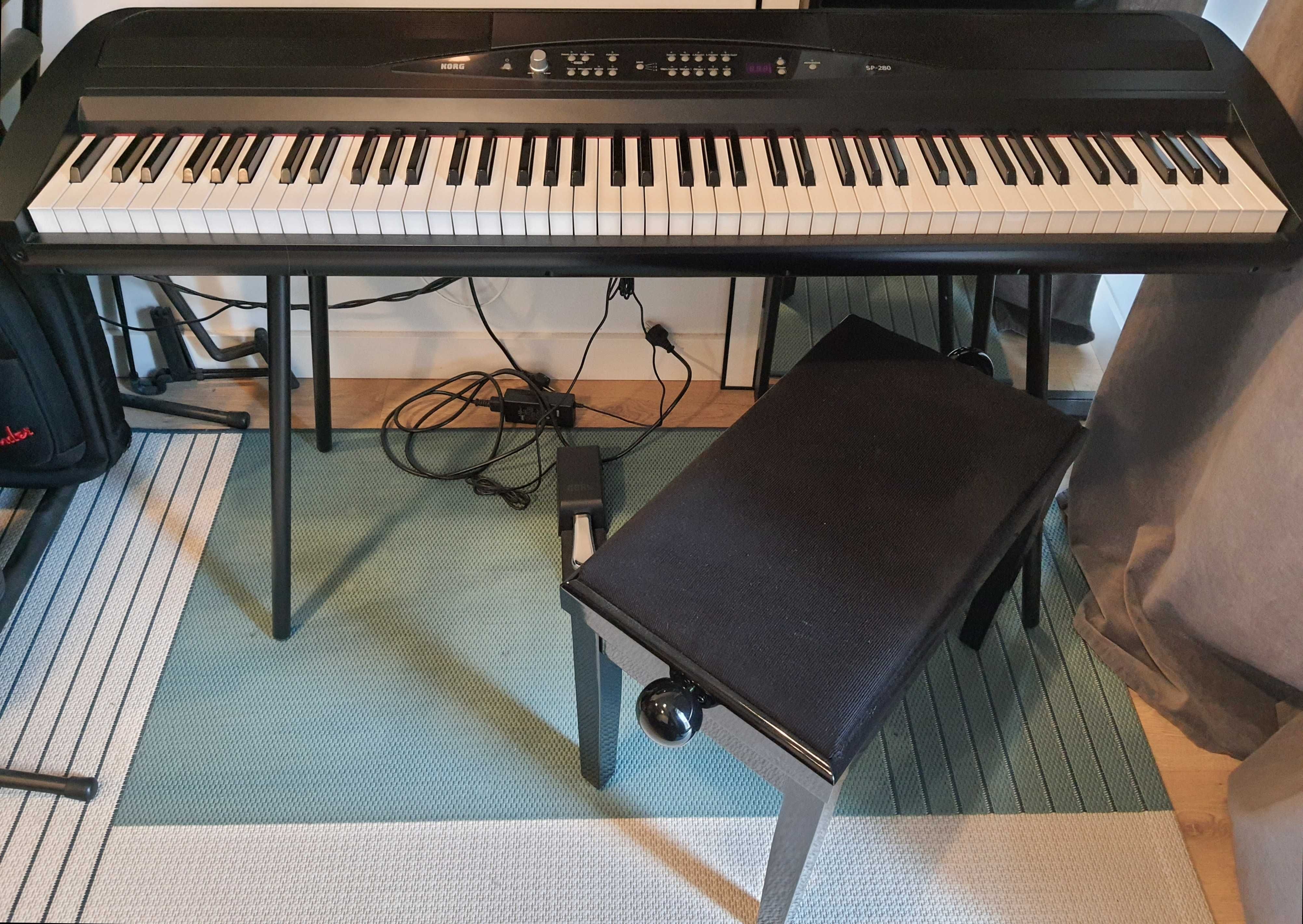Korg SP-280 electric piano + bag + bench