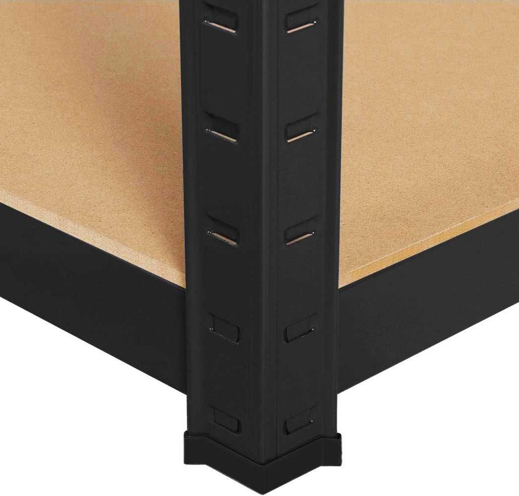 Regał magazynowy czarny do piwnicy garażu spiżarni metalowy 180x90