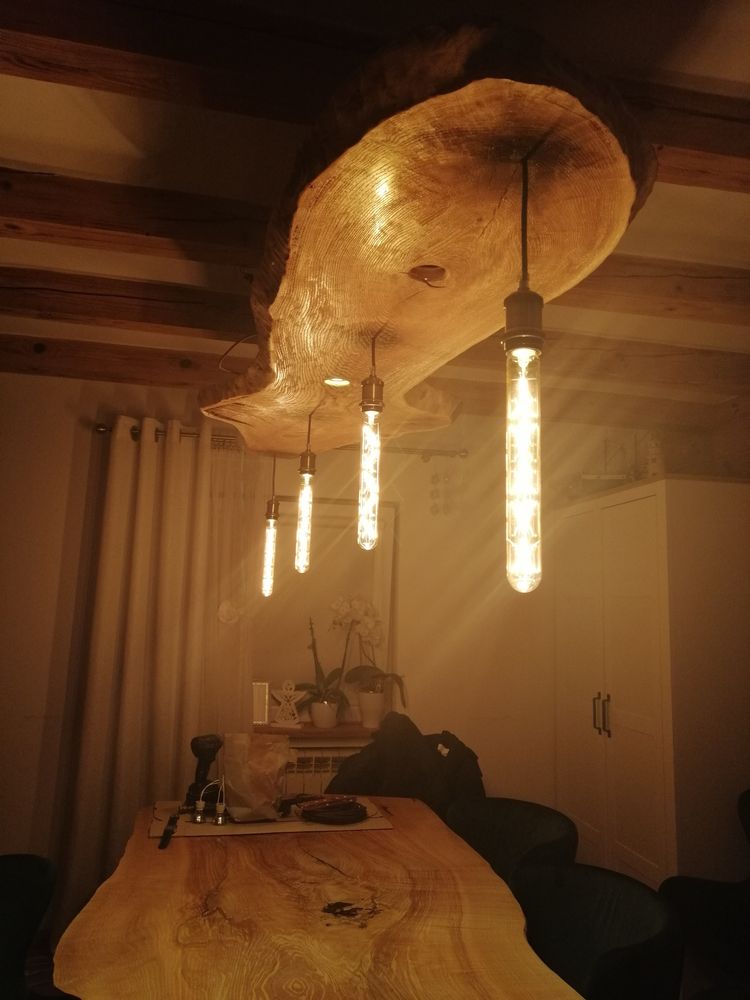 Lampa monolit dab oak live edge