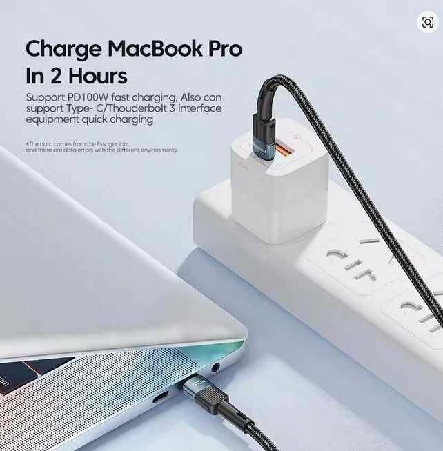 Długi kabel 3m Essager 100W C do C typ C USB C PD przewód Kraków