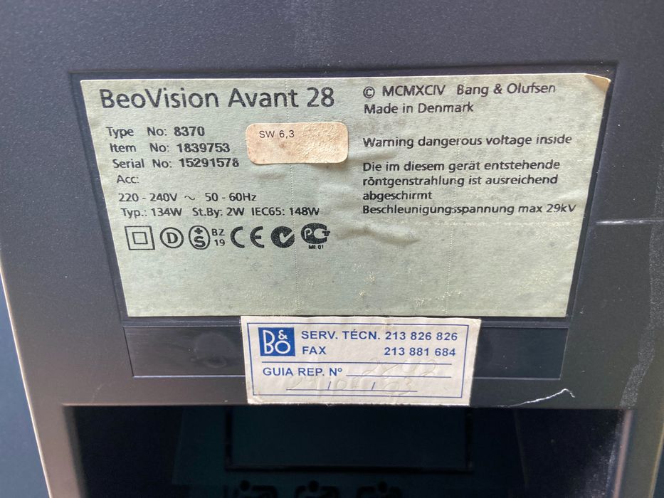 Televisão Bang & Olufsen Beo Vision Avant 28 e Avant 32 dvd