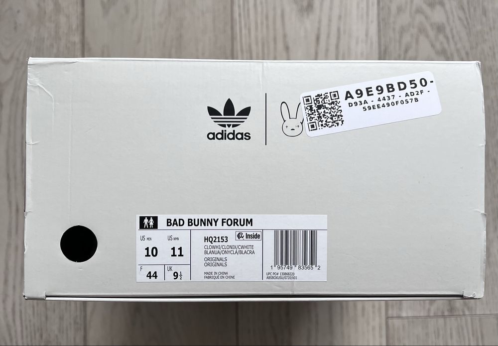 Кросівки Оригінал Adidas Forum x Bad Bunny, розмір 44 / юс 10