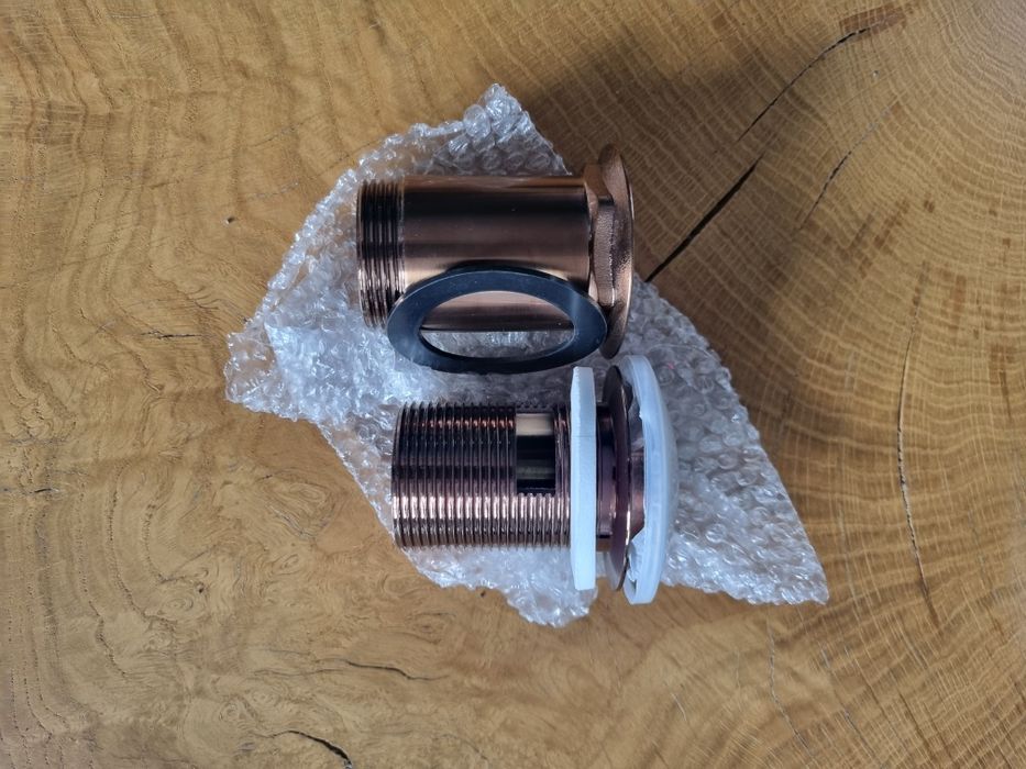 Korek klik-klak Omnires do umywalki z przelewem (miedź szczotkowana)