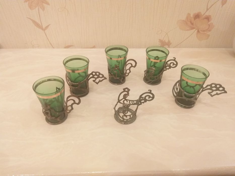 Рюмки в подстаканниках пр.СССР.
