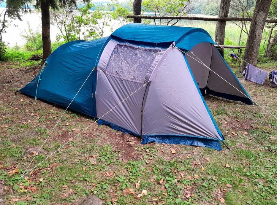 2w1 XXL Mocny Namiot Kempingowy Turystyczny Rodzinny 4osobowy + Lampka