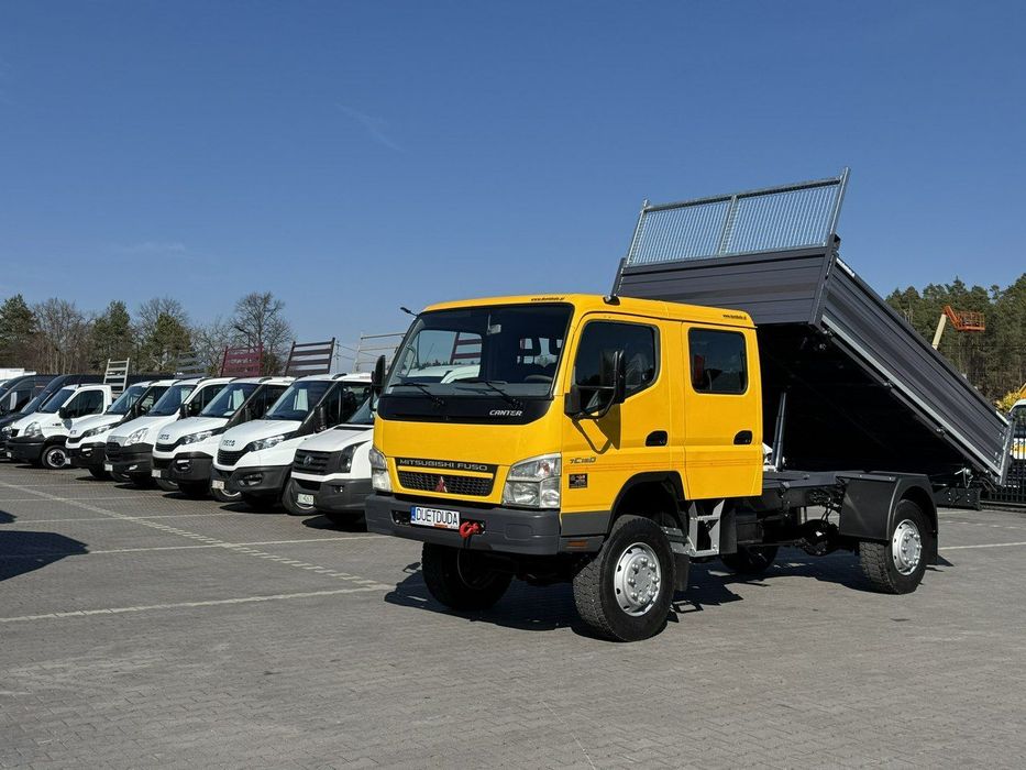 Mitsubishi Canter Fuso 4x4 17C18D 4.9/180KM Wywrotka 3-stronna  Brygadówka DOKA 7 osób Klimatyzacja DMC- 7500kg UNIKAT Super Stan !!!