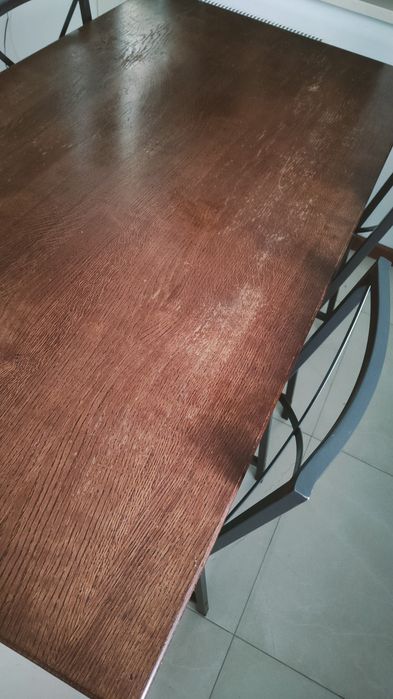 Stół blat drewniany, metalowe nogi