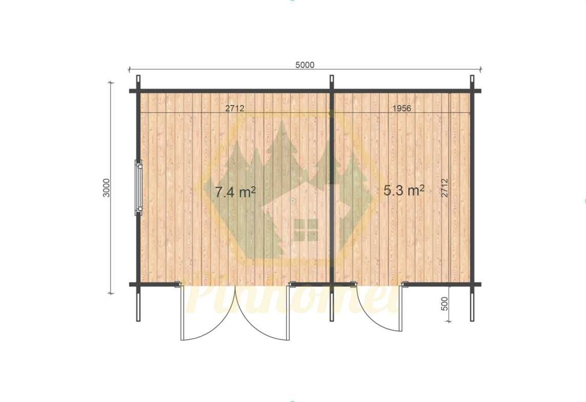 ABRIGO EM MADEIRA Deko 5 x 3 m – 44 mm