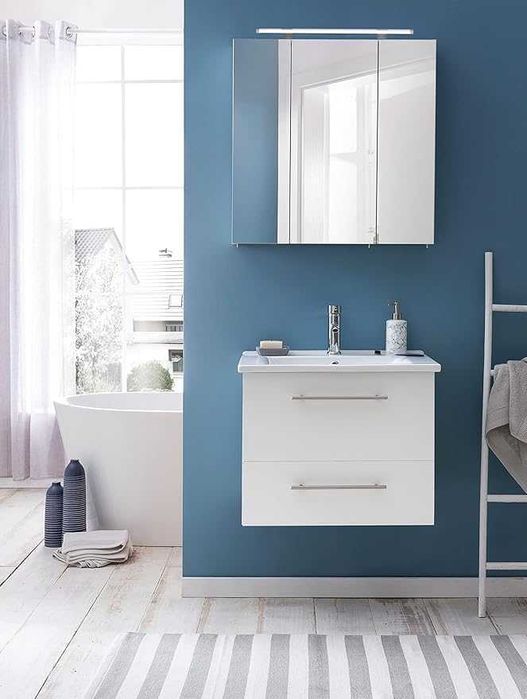 Schildmeyer szafka z lustrem, biały połysk