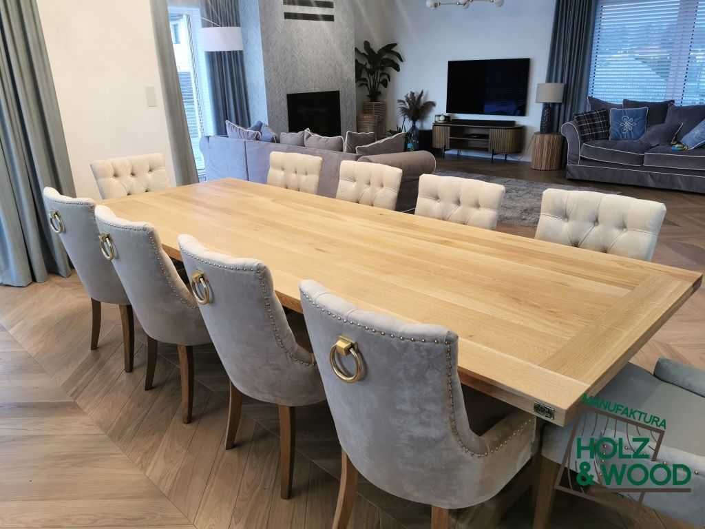Stół dębowy masywne rzeźbione nogi Classico Manufaktura Holz & Wood
