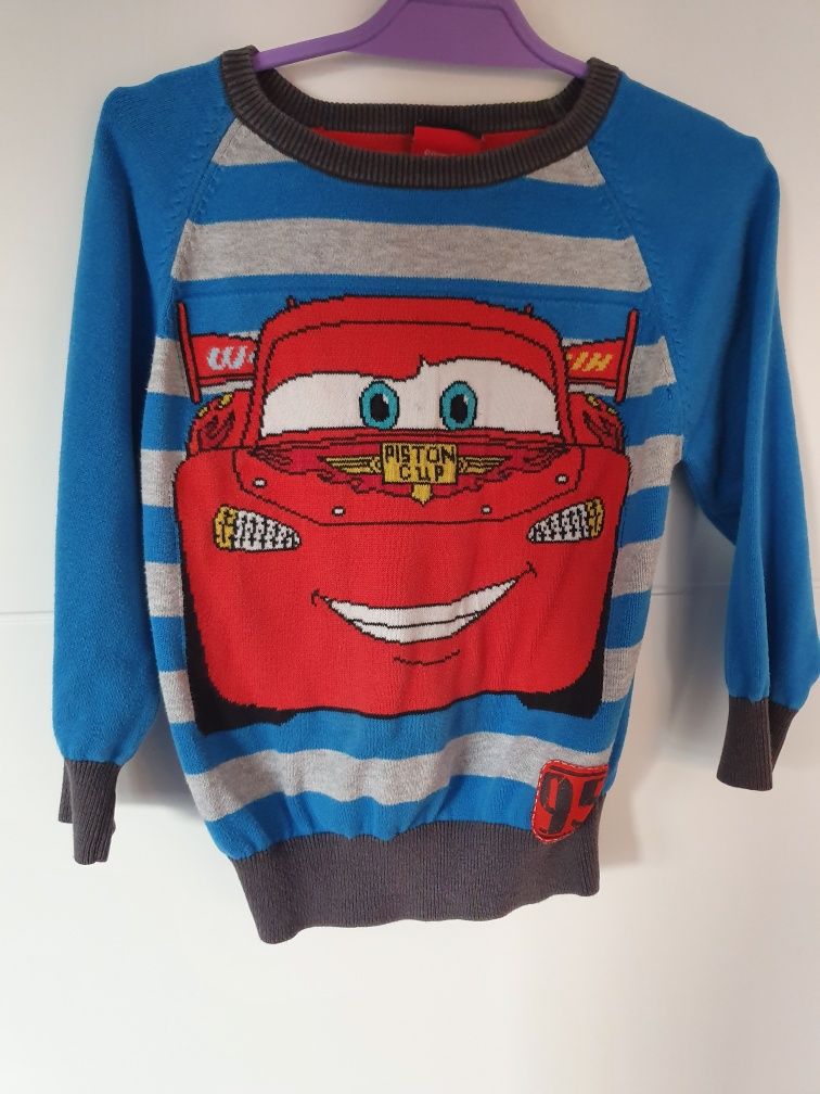 sweter george 98/104 auta cars sweterek zygzak mcqueen samochód