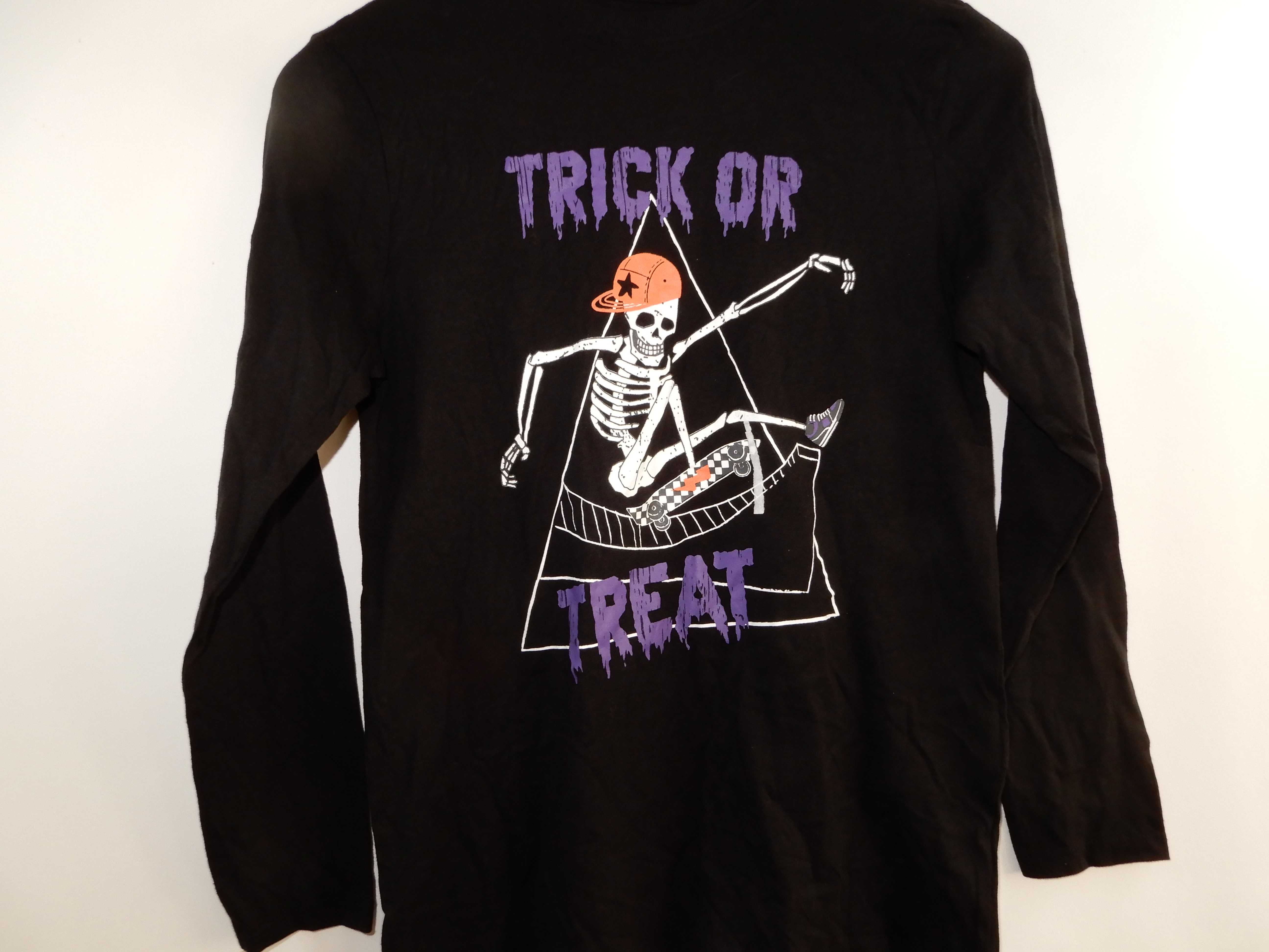 Kostium halloween karnawał szkielet bluzka długi rękaw Primark 146