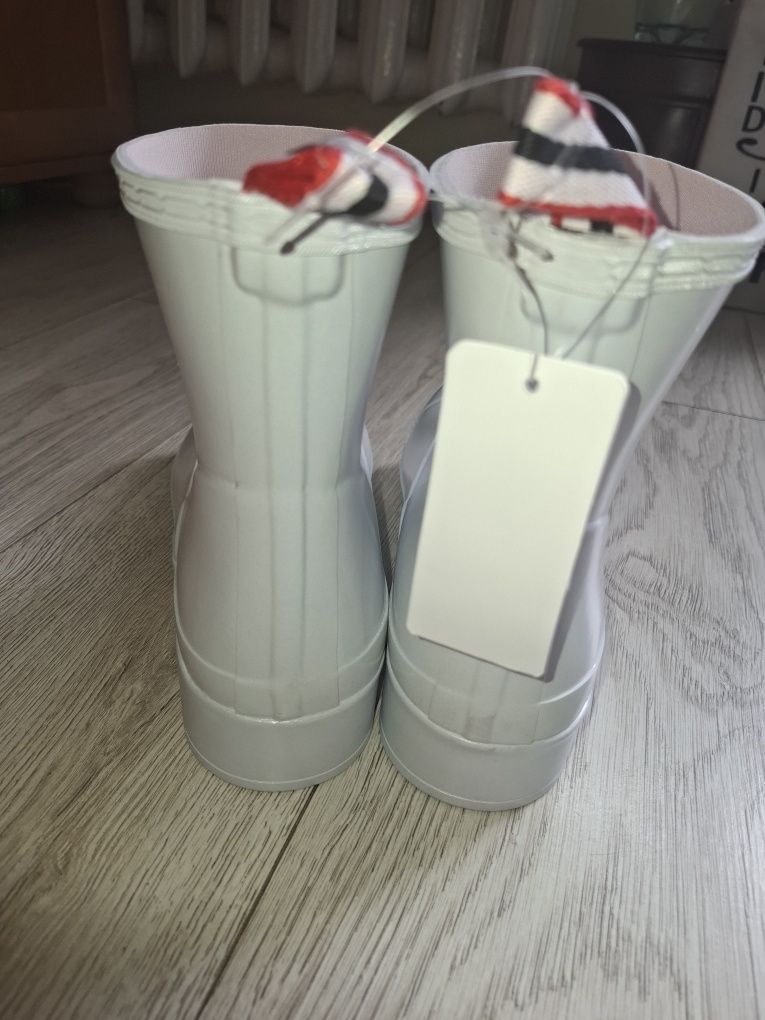 Kalosze hunter biale perlowe r 40/41 nowe z metka