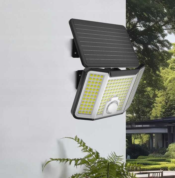 Lampa solarna LED czujnik ruchu i zmierzchu oświetl ogród bez prądu