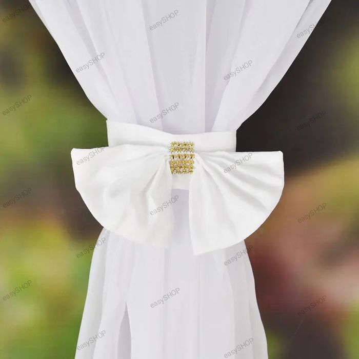 Gotowa firana z wiązaniami i kokardami