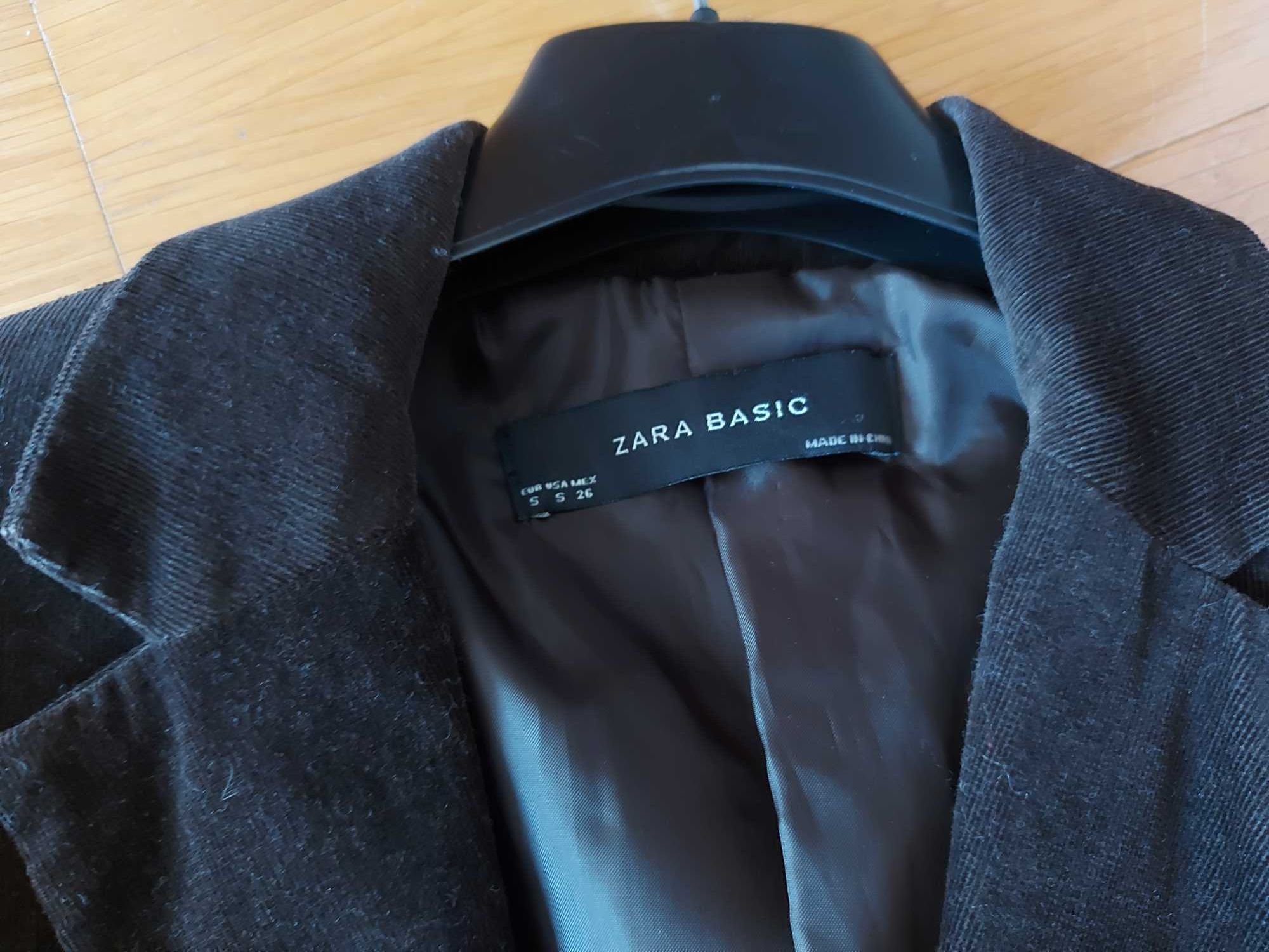 Blazer castanho da Zara, novo, em bombazine - tamanho S