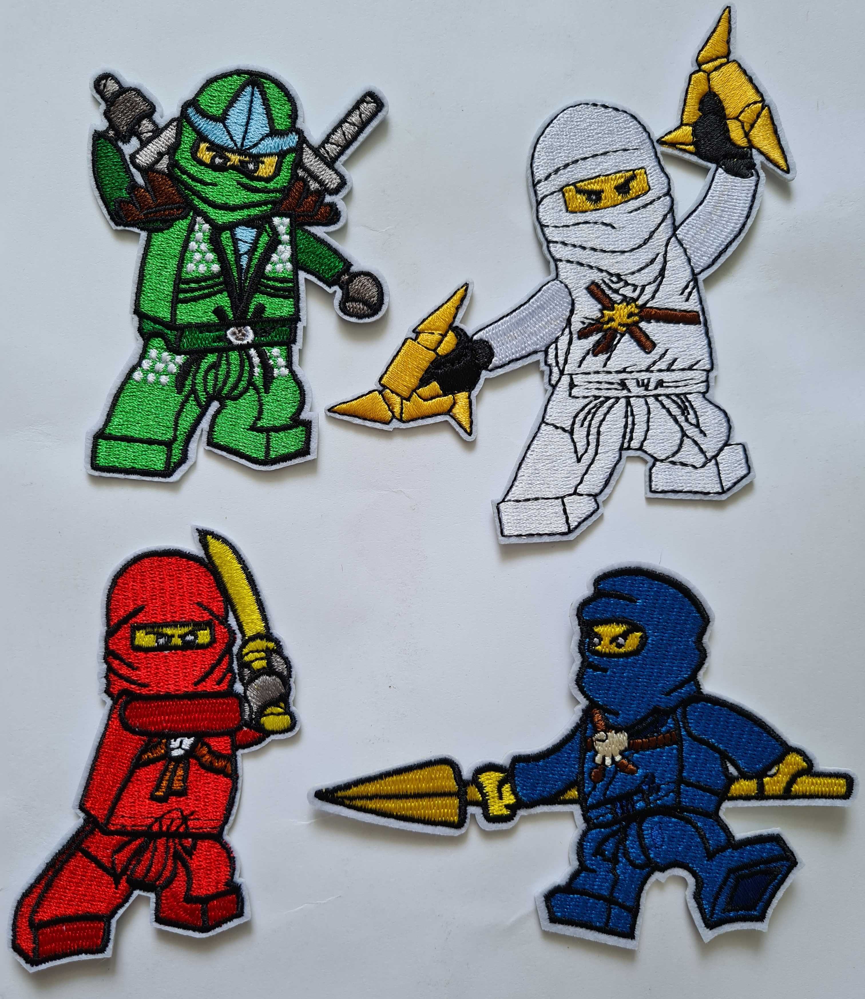4 X naszywki naklejki aplikacje Ninjago Kai LLOYD Zane Jay 10 cm