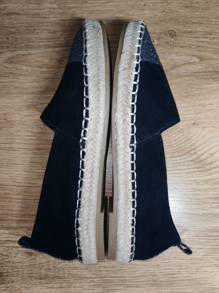 Nowe buty espadryle slip on trampki brokat brokatowe błyszczące błysk