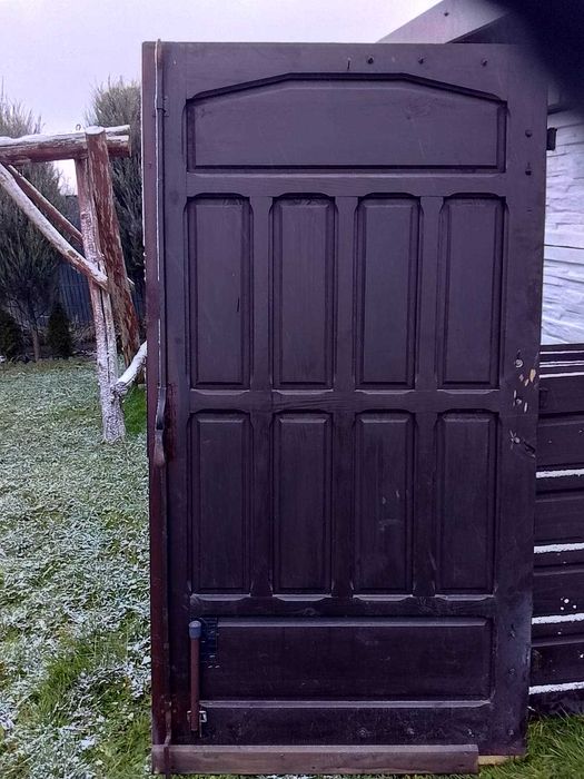 Podwójna Drewniana Brama garażowa dwa skrzydła