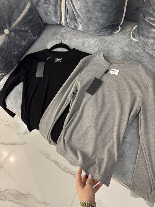 Серый черный лонг люкс бренд в рубчик