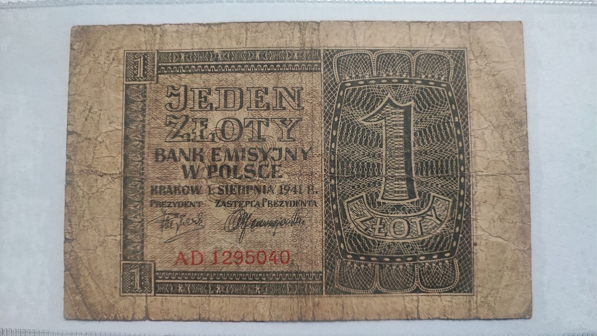 Banknot Polska 1 zł 1941