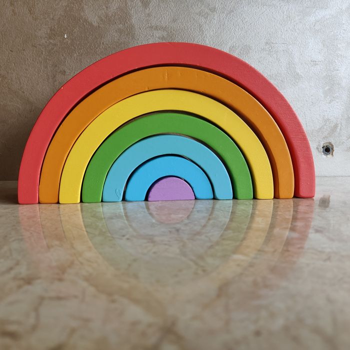Логічна гра будівельний набір дерев'яна Веселка райдуга велика