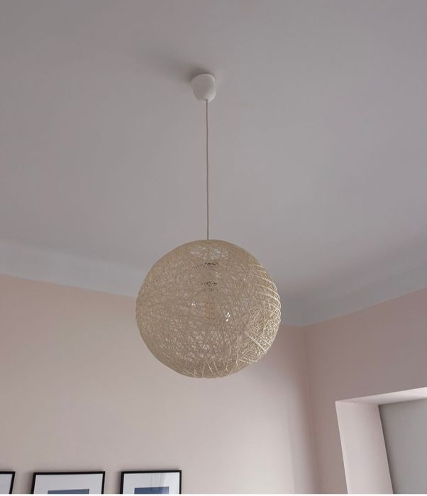 2 Candeeiros de suspensão country branco 35 cm - Corda