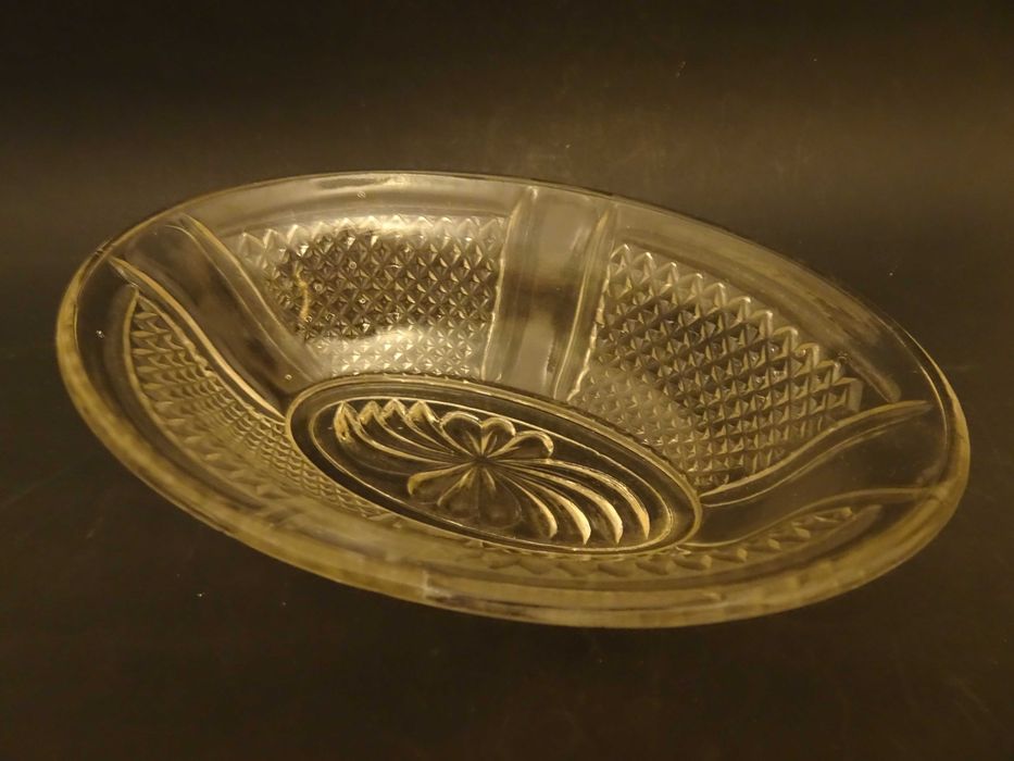 Salaterka szklana PRL, żardiniera szklana, półmisek, vintage