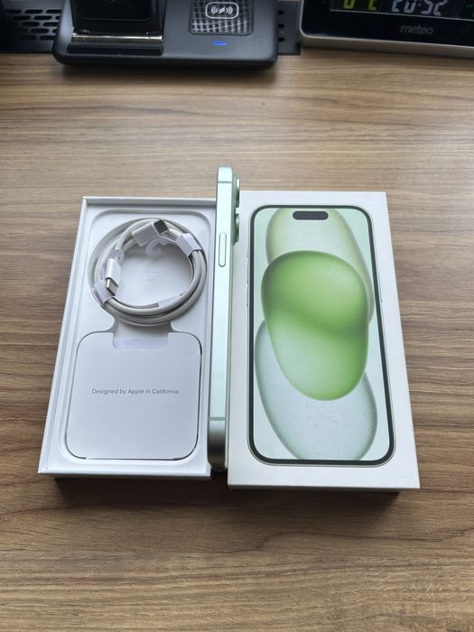 Iphone 15 128GB Green/Komplet*Bez Rat*Wolna Sprzedaż/Bat87%!