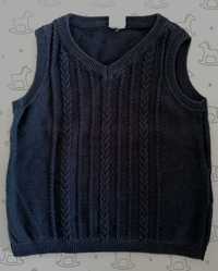 Dzianinowa elegancka kamizelka pulower warkocze H&M r. 68