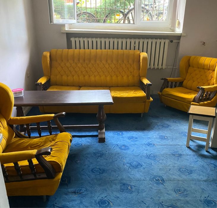 sofa rozkładana i 2 fotele - komplet wypoczynkowy
