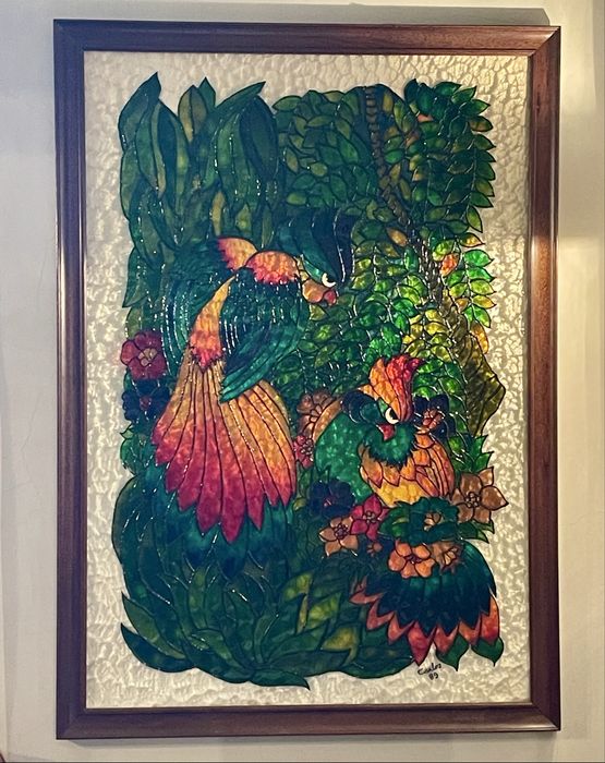 Vitral com pássaros