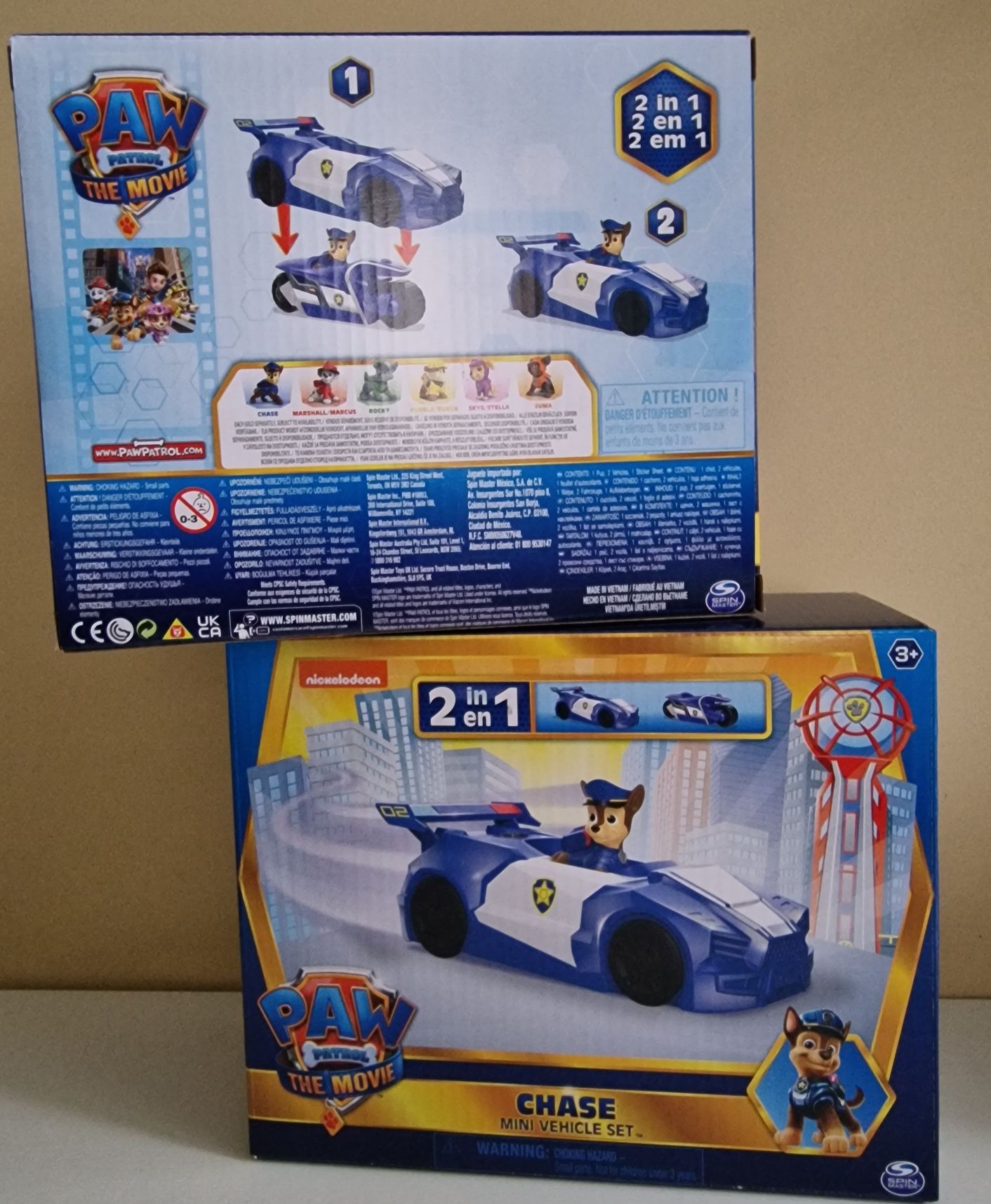 Paw Patrol The Movie 2 in 1 Chase Mini Police Vehicle Set