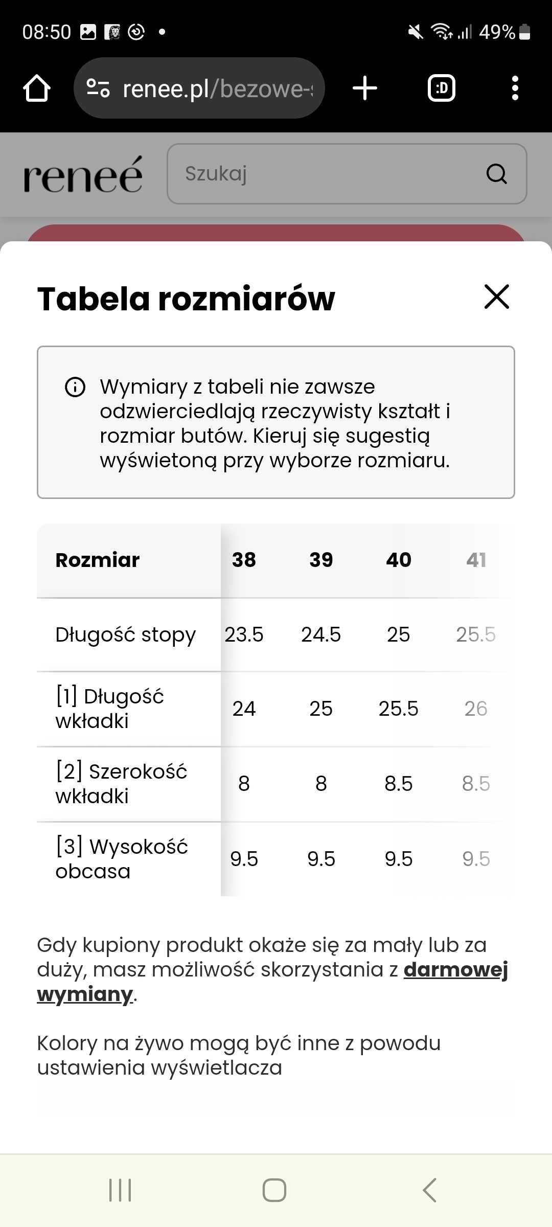 Nowe jasno beżowe buty sandały na obcasie renee