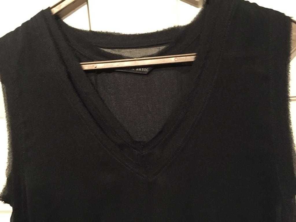 blusa preta tipo seda, fluida, Zara