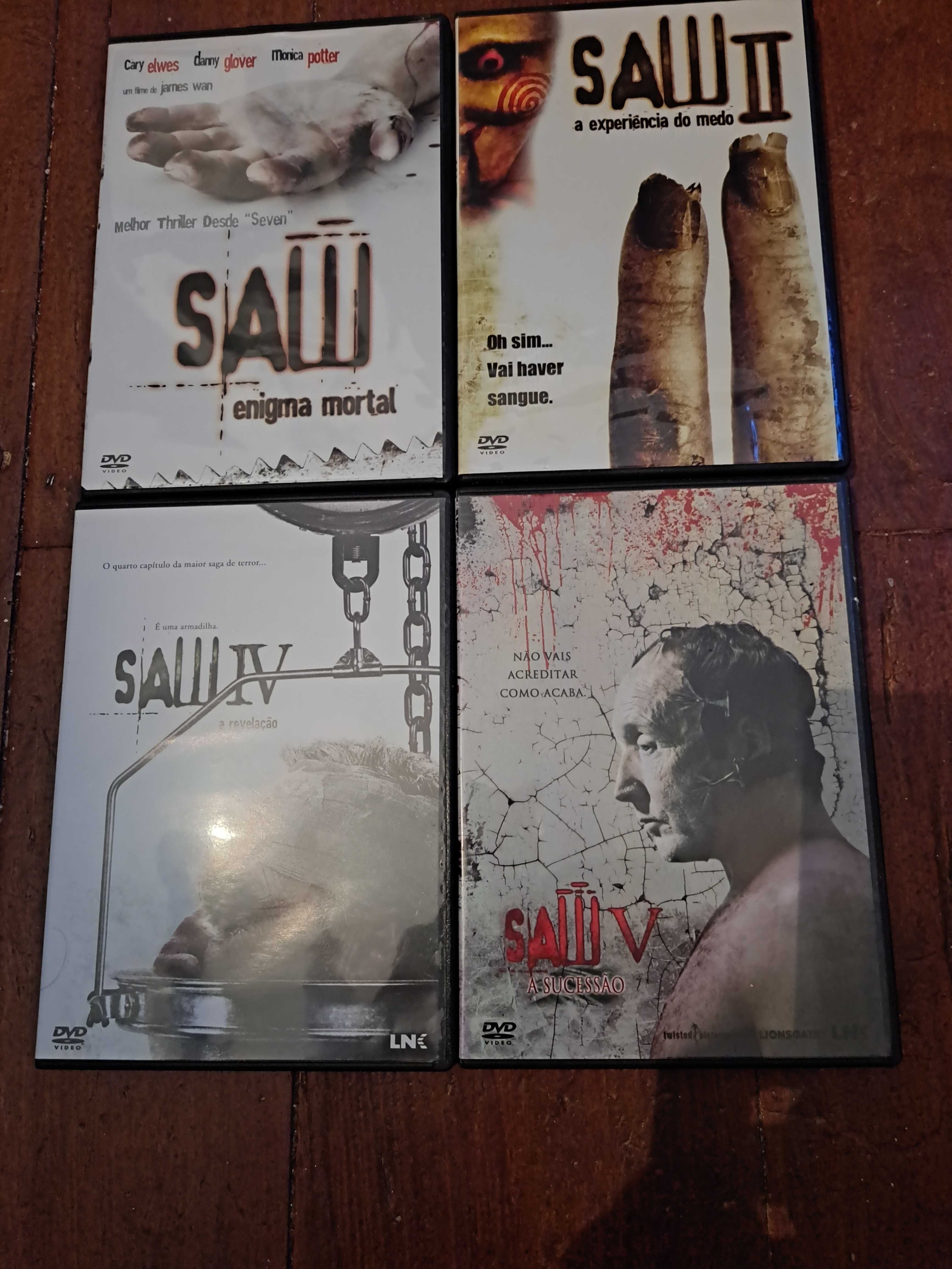 Saw, 1, 2, 4 e 5 como novos