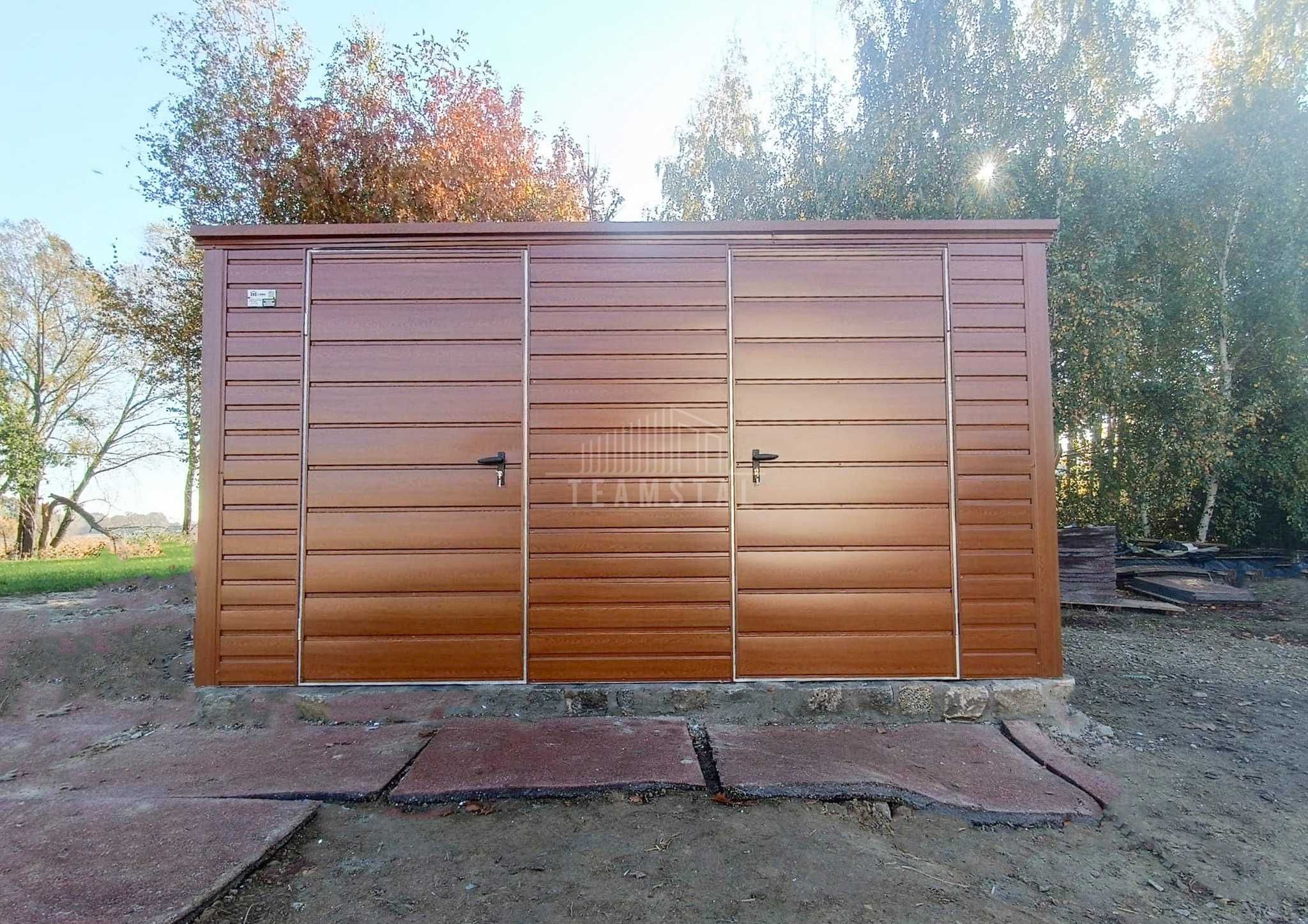 Schowek domek ogrodowy 4x2,5m 2x drzwi drewnopodobny dach spad  TS969