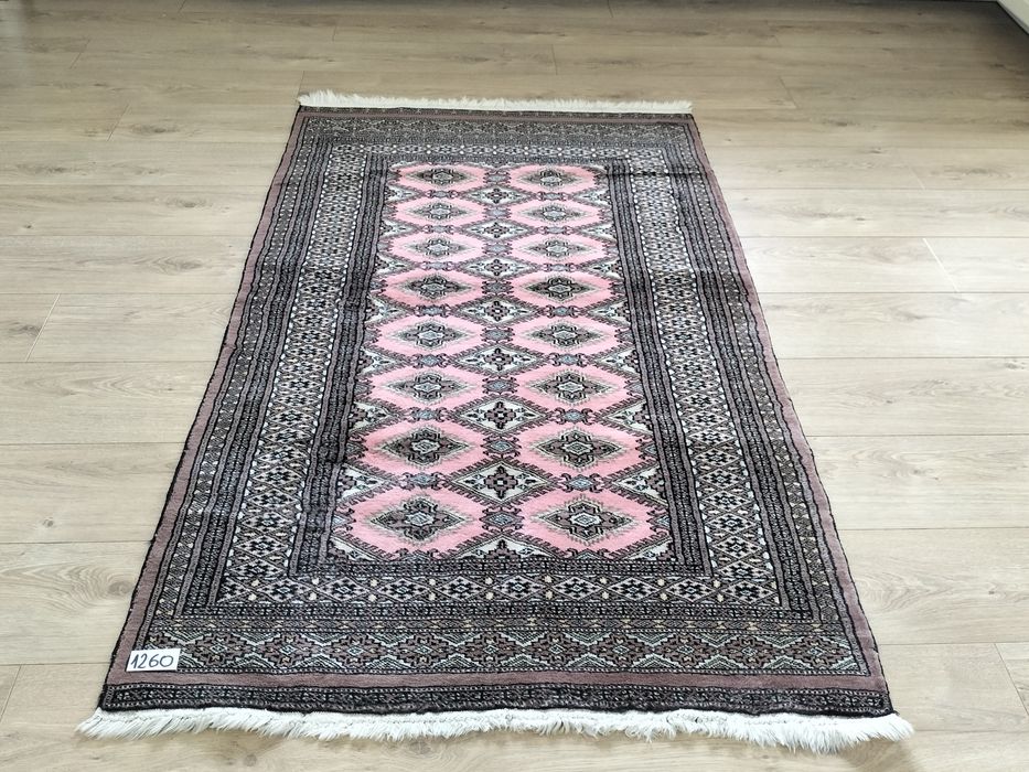 Przepiękny Pakistański ręcznie tkany wełniany dywan Buchara 98x166cm
