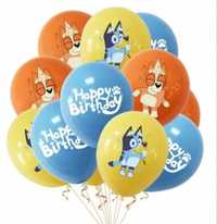 balony urodzinowe 30szt Bluey i Bingo pieski Blue zestaw komplet balon