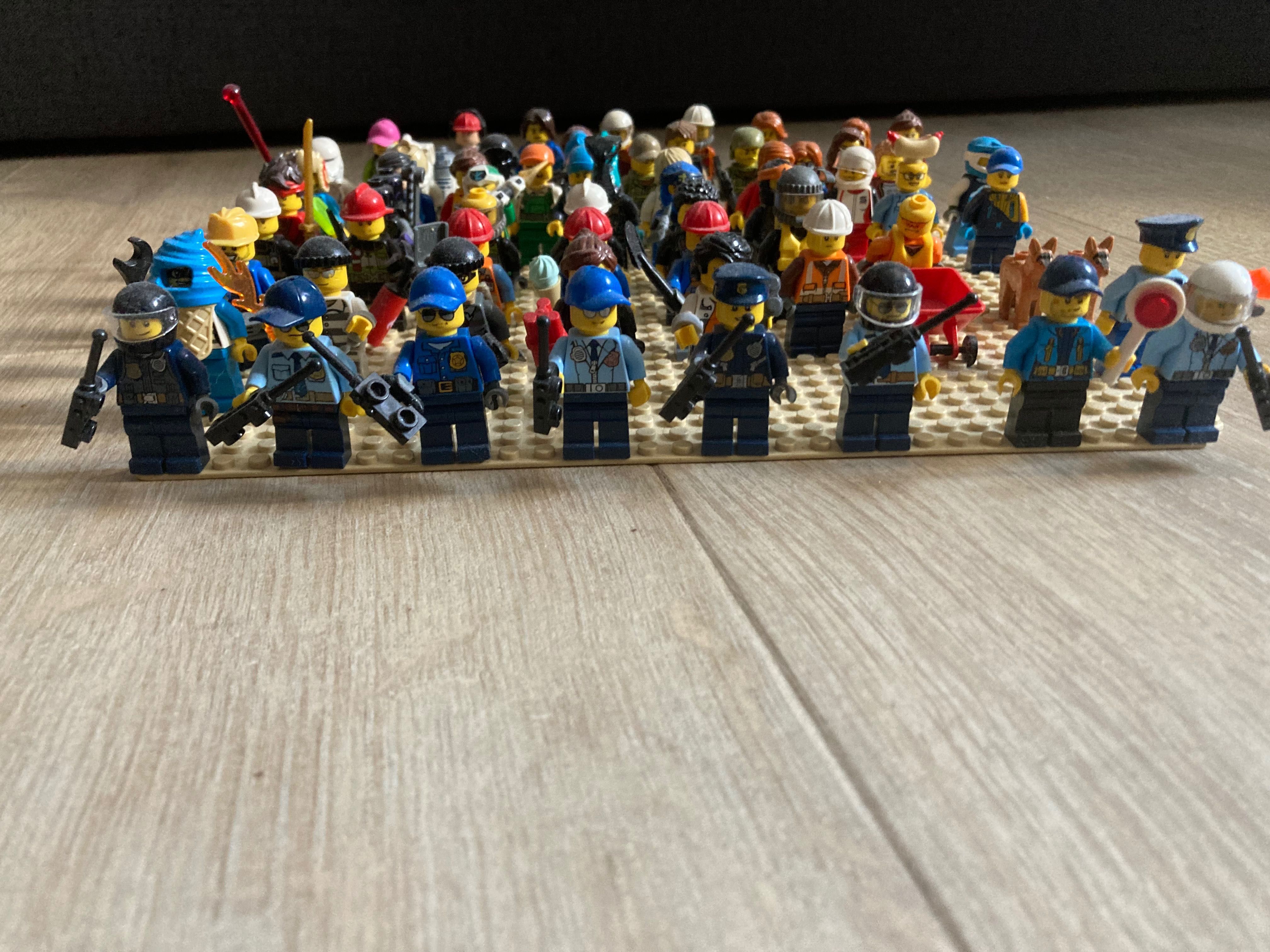 Lego figurki. Policja, straż, ninja, nurkowie, budowlańcy i inni