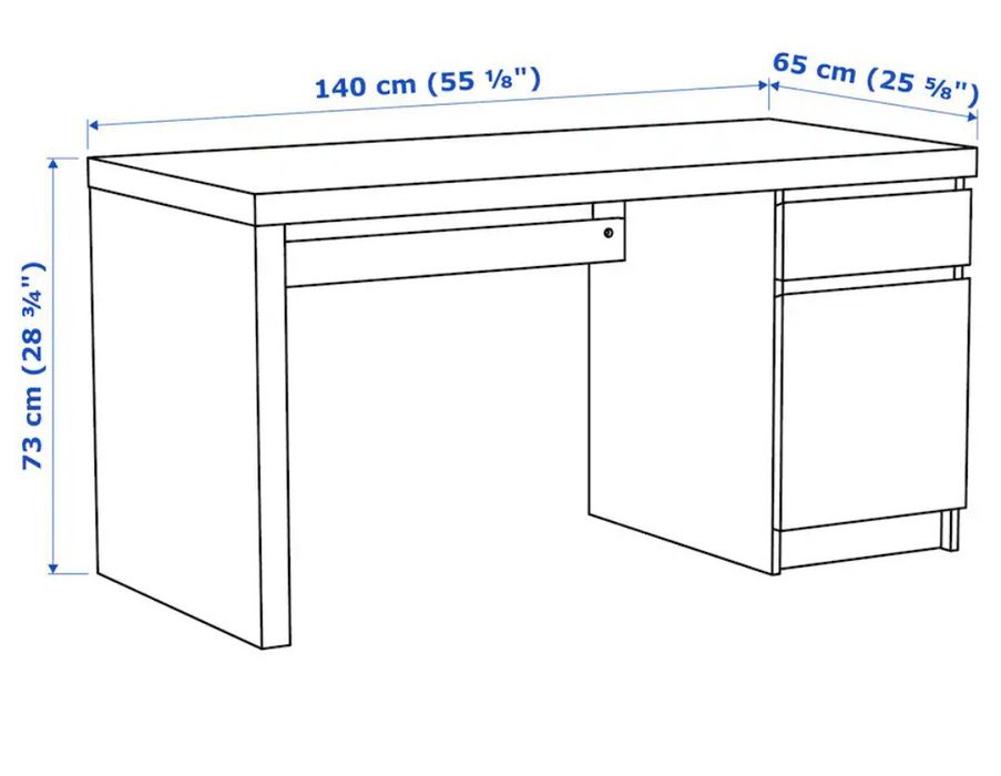 Secretária MALM branca, ikea