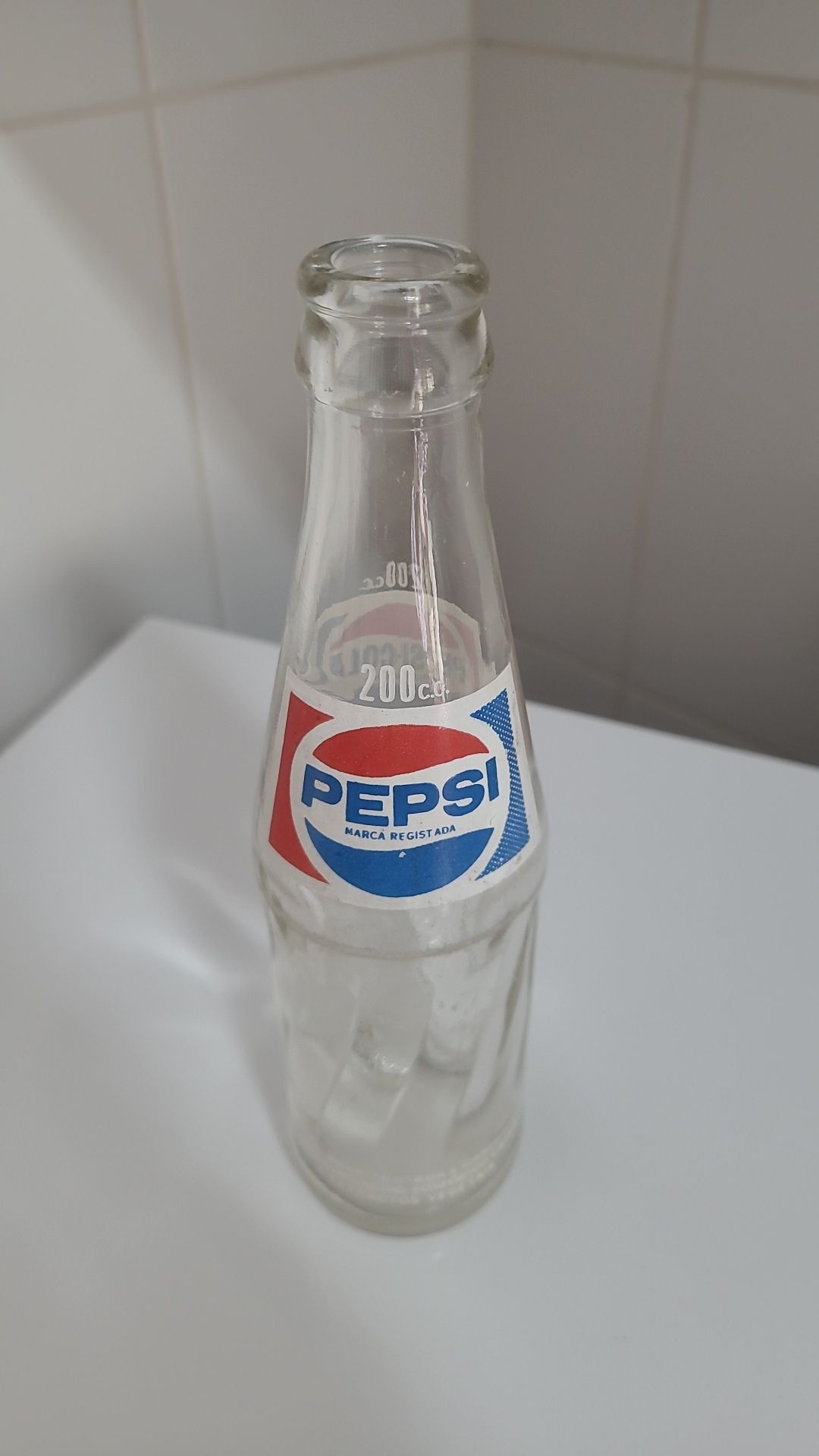 Garrafa antiga de Pepsi-Cola pirogravada, 200cc