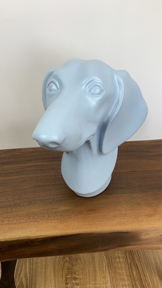 Figurka gipsowa, rzeźba, popiersie psa Jamnik - rękodzieło artystyczne