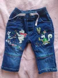 Стильные джинсы (штаны) для малышей с вышивкой 74 р.
