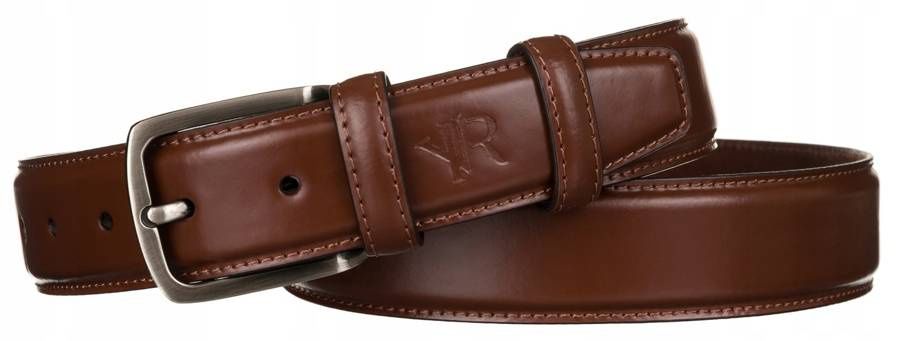 szeroki, skórzany pasek męski z tradycyjną klamrą - rovicky 105