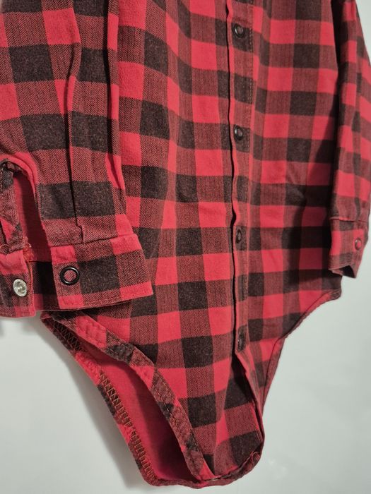 Body rozm. 92 świąteczne z kołnierzykiem ala koszula w czerwona kratkę