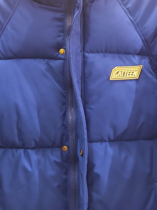 Жіноча осіння (зимова) куртка/пуховик королівського синього кольору.