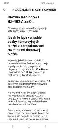 Bieżnia Elektryczna 110 kg 12km/h